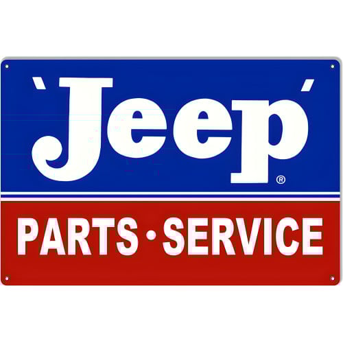 Jeeps Parts Service Garage Shop Metal Sign - 12" x 18"