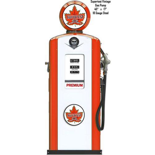 Supertest Vintage Gas Pump Metal Sign - 17" x 40"