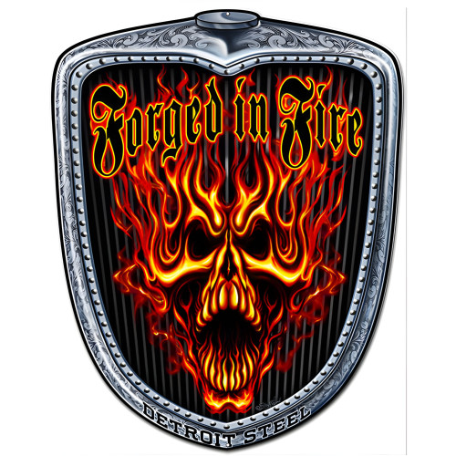 Forged In Fire Garage Shop Hot Rod Grill Metal Sign - 19" x 24"