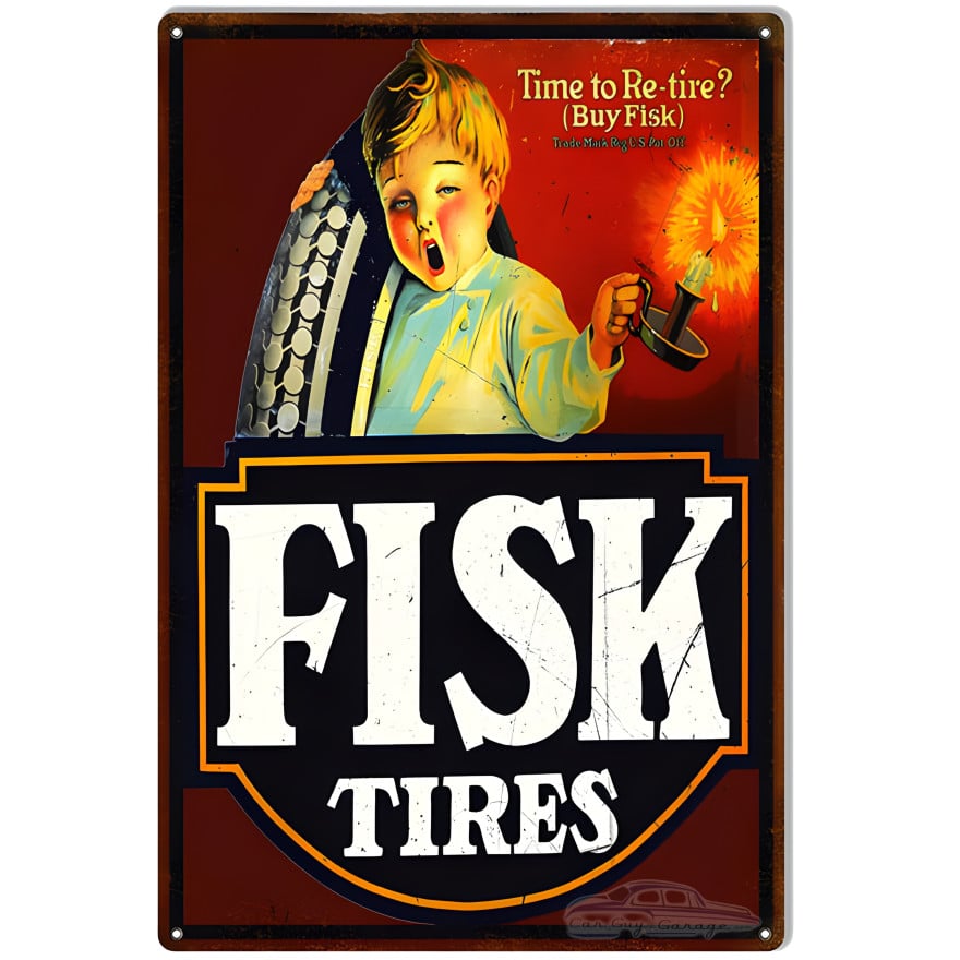 Fisk Tires Gas Station Metal Sign - 16" x 24" Fisk Tires Gas Station Metal Sign - 16" x 24"
