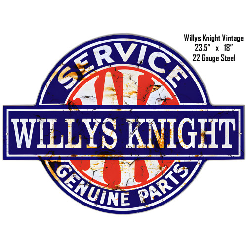 Willys Knight Service Metal Sign - 18" x 23.5"