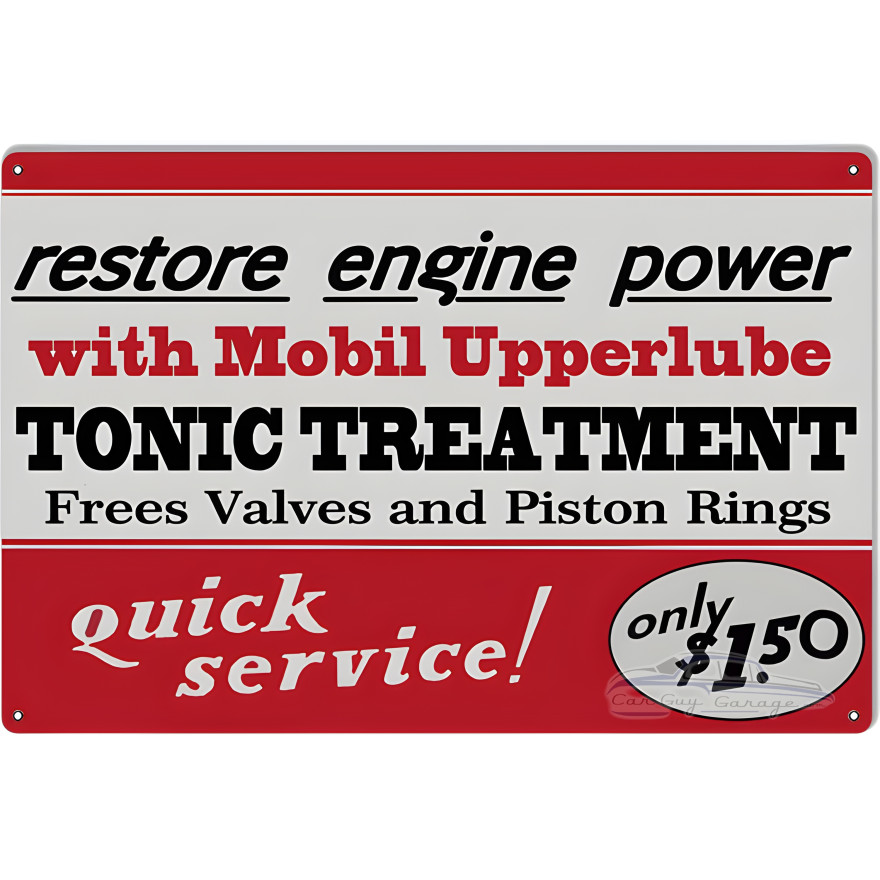 Quick Service Tonic Treatment Mobil Metal Sign - 12" x 18" Quick Service Tonic Treatment Mobil Metal Sign - 12" x 18"