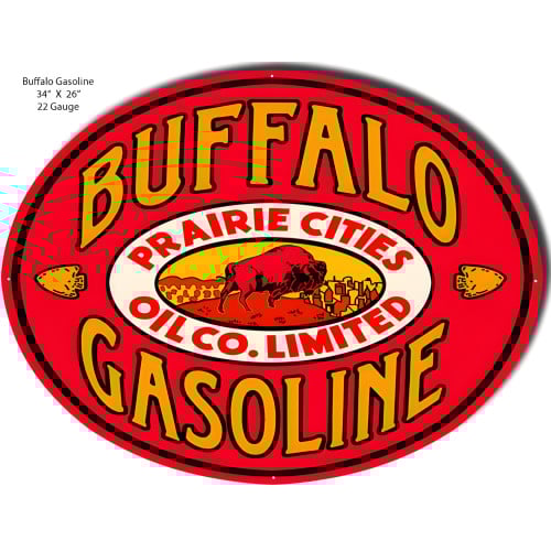 Buffalo Gasoline Metal Sign - 26" x 34"