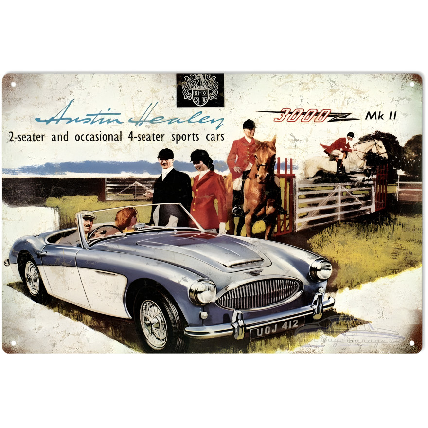 Austin Healey Sports Car Metal Sign - 12" x 18" Austin Healey Sports Car Metal Sign - 12" x 18"