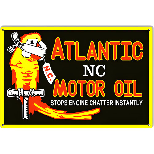 Atlantic Motor Oils Metal Sign - 12" x 18"
