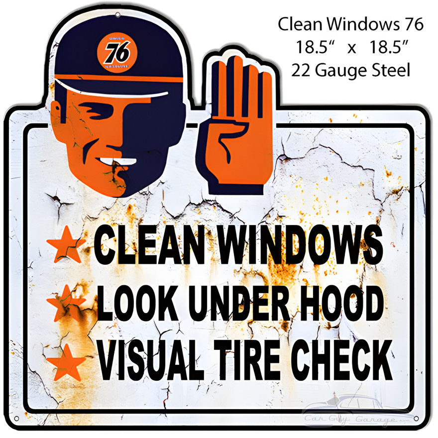 76 Clean Windows Metal Sign - 18.5" x 18.5" 76 Clean Windows Metal Sign - 18.5" x 18.5"