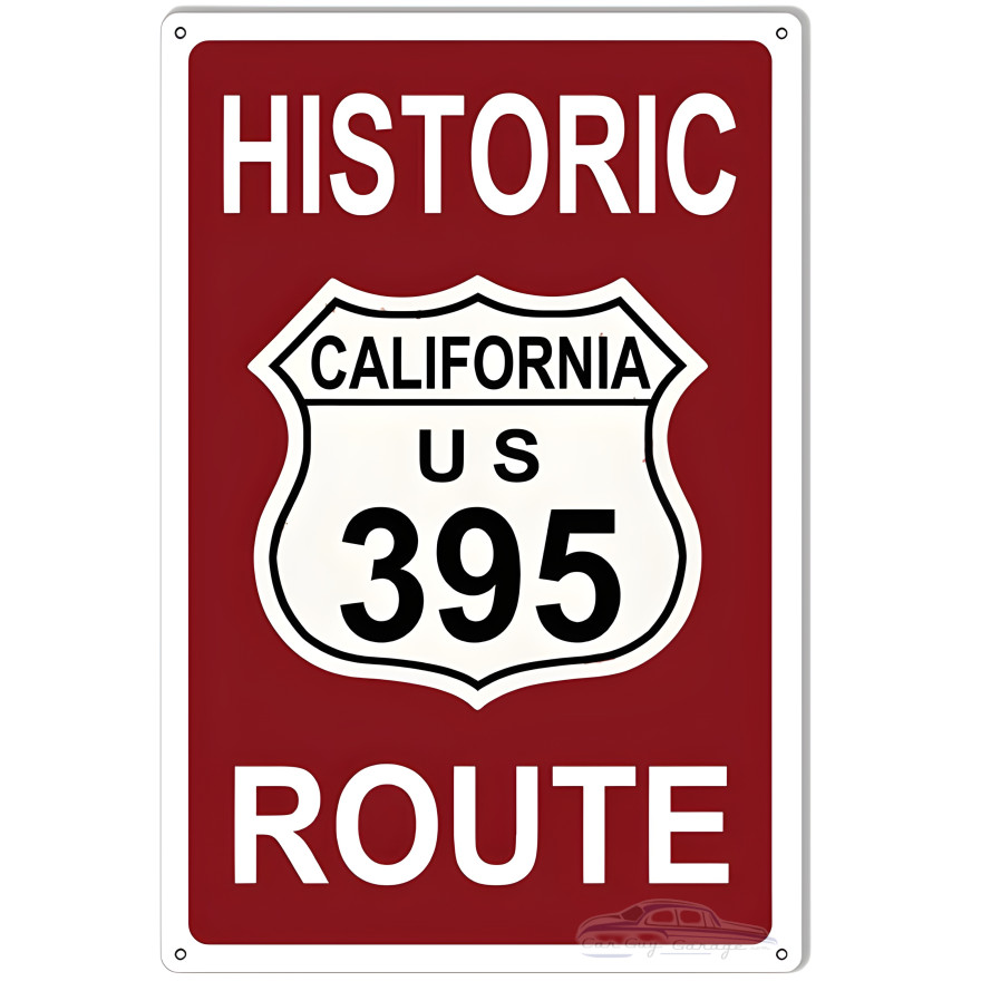 Historic California Route 395 Metal Sign - 12" x 18" Historic California Route 395 Metal Sign - 12" x 18"