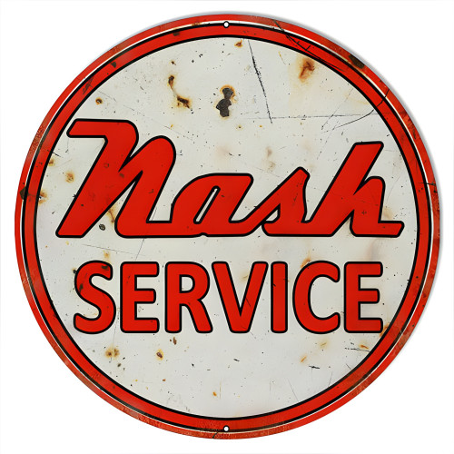 Nash Service Station Motor Oil Metal Sign - 18" Round
