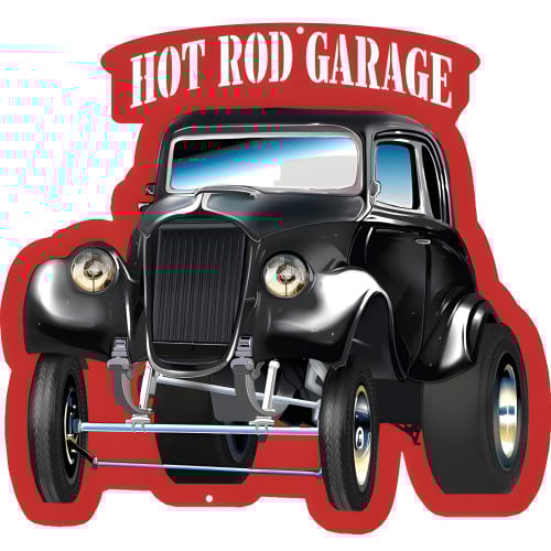 Hot Rod Classic Car 3D Effect Garage Metal Sign - 18.5" x 20"