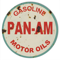 Pan Am Motor Oils Metal Sign - 14" Round