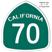 70 California Highway Laser Cut Out Metal Sign - 12" x 12"