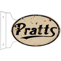 Pratts Motor Oil Double Sided Flange Metal Sign - 12" x 18"