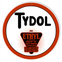 Tydol Ethyl Gasoline Corporation Metal Sign - 14" Round