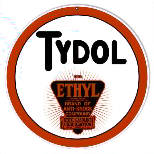 Tydol Ethyl Gasoline Corporation Metal Sign - 14" Round