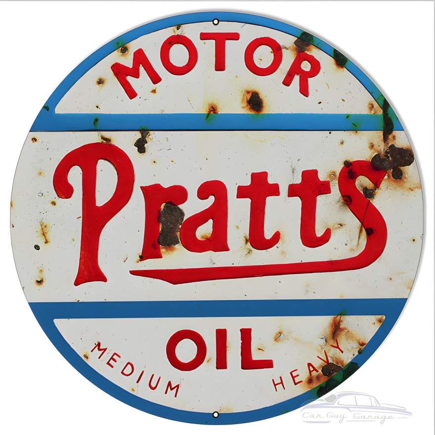 Pratts Motor Oil Metal Sign - 24" Round Pratts Motor Oil Metal Sign - 24" Round