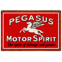 Pegasus Motor Spirit Metal Sign - 16" x 24"