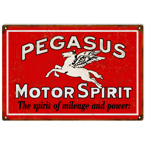 Pegasus Motor Spirit Metal Sign - 16" x 24"