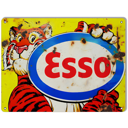 Tiger ESSO Motor Oil Metal Sign - 9" x 12"