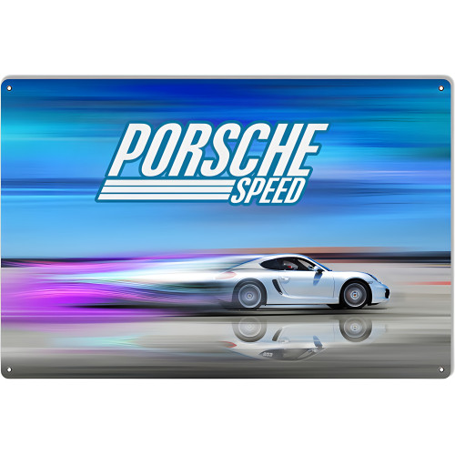 Porsche Speed Garage Art Man Cave Metal Sign - 12" x 18"