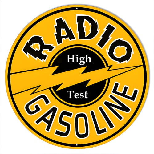 Radio Gasoline Reproduction Motor Oil Metal Sign - 28" x 28"