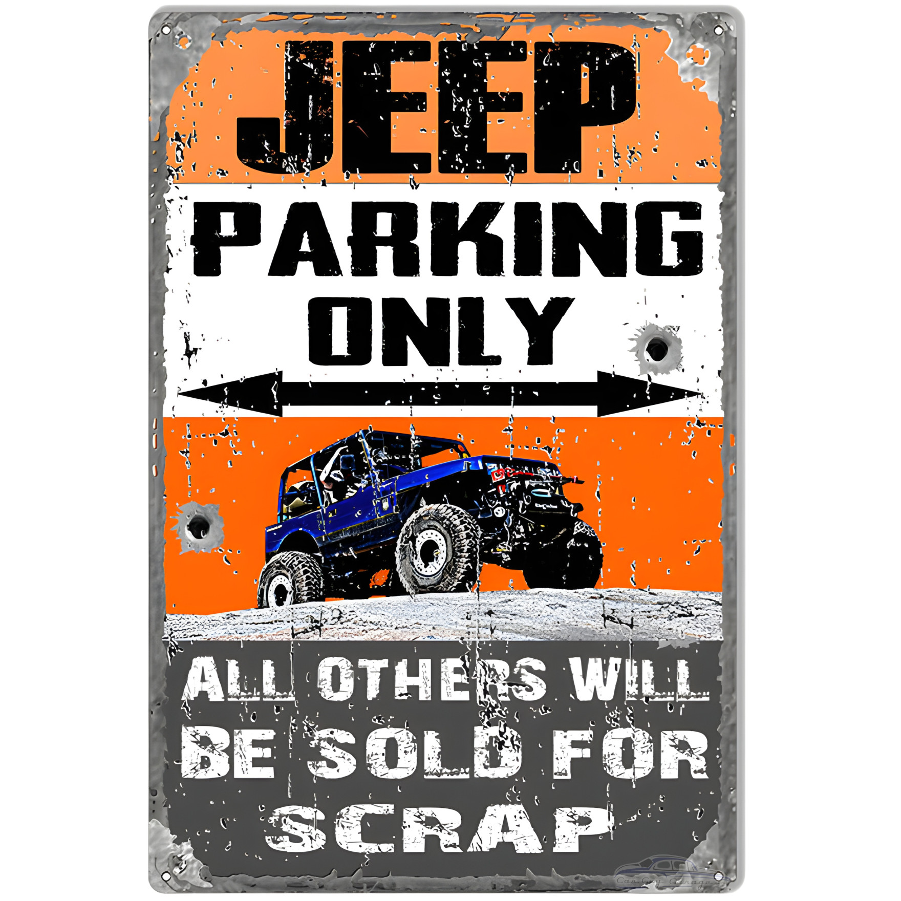 Jeep Parking Only Metal Sign - 12" x 18"