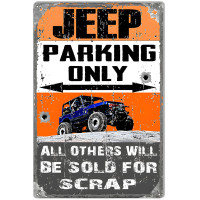 Jeep Parking Only Metal Sign - 12" x 18"