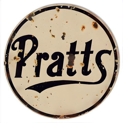 Pratts Motor Oil Metal Sign - 14" Round
