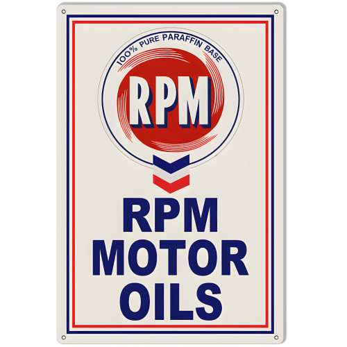 RPM Motor Oils Metal Sign - 12" x 18"