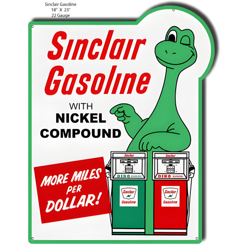 Sinclair Gasoline Laser Cut Out Reproduction Motor Oil Metal Sign - 18" x 23"