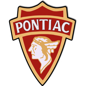 Vintage Pontiac Indian Head Metal Sign - 16" x 20"
