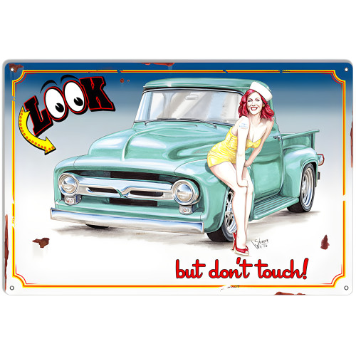 Look But Don't Touch Metal Sign - 12" x 18"