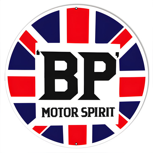 BP Motor Spirit Reproduction Metal Sign - 24" Round