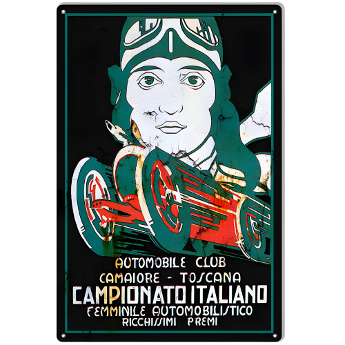 Italiano Automobile Club Reproduction Garage Metal Sign - 12" x 18"
