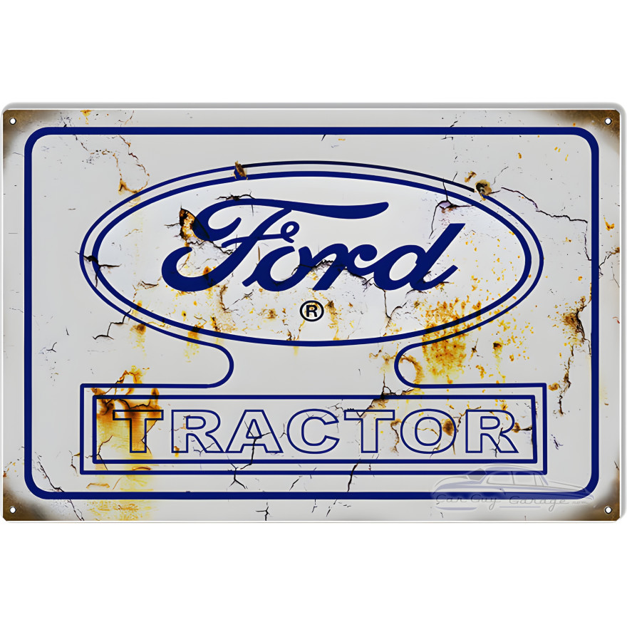 Ford Tractor Aged Looking Reproduction Country Metal Sign - 12" x 18" Ford Tractor Aged Looking Reproduction Country Metal Sign - 12" x 18"
