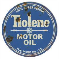 Tiolene Motor Oil Metal Sign - 24" Round