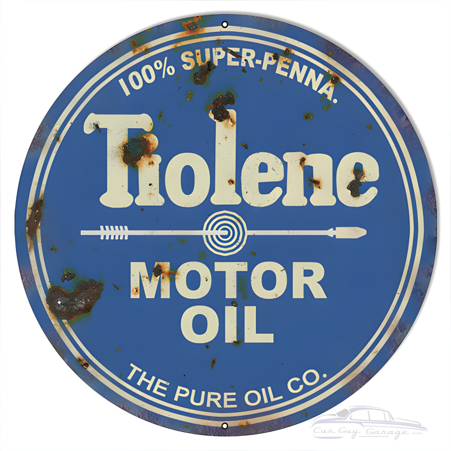 Tiolene Motor Oil Metal Sign - 24" Round Tiolene Motor Oil Metal Sign - 24" Round
