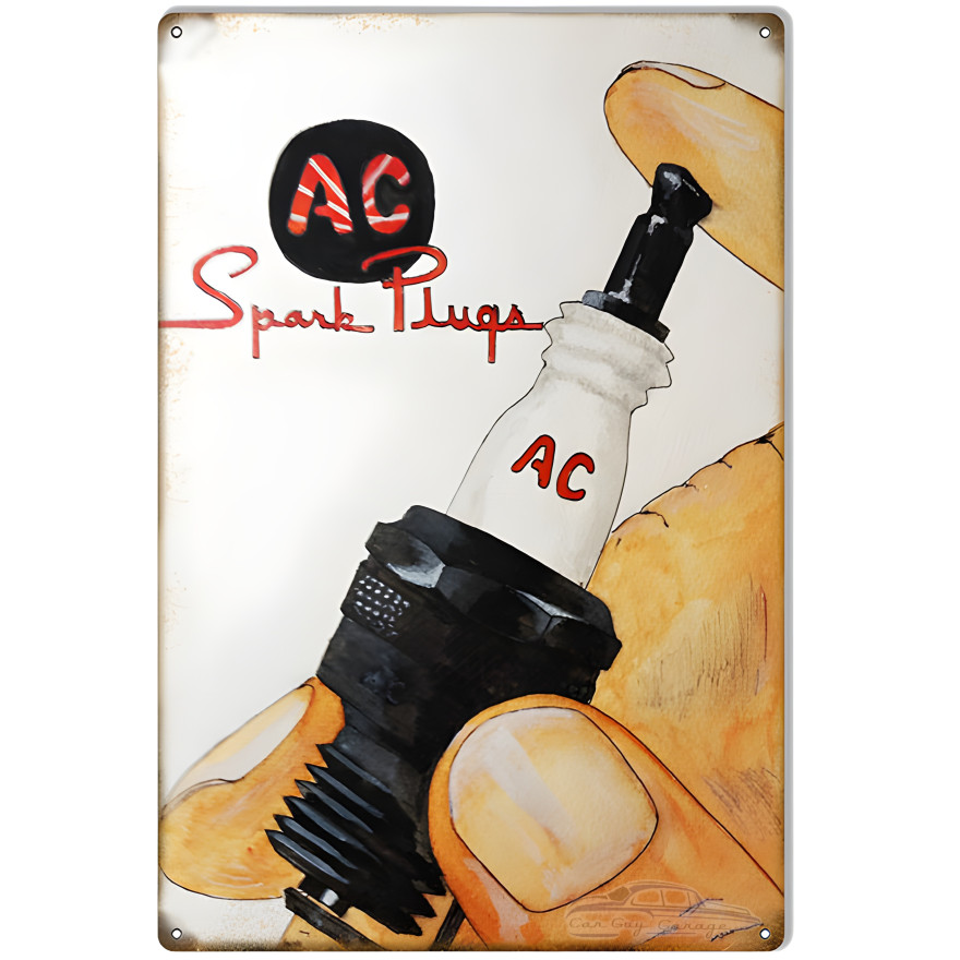 AC Spark Plugs Gas Station Metal Sign - 12" x 18" AC Spark Plugs Gas Station Metal Sign - 12" x 18"