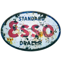 Esso Standard Dealer Vintage Reproduction Oval Metal Sign - 11" x 18"
