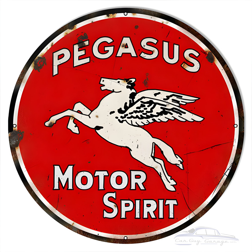 Pegasus Motor Oil Metal Sign - 30" Round Pegasus Motor Oil Metal Sign - 30" Round