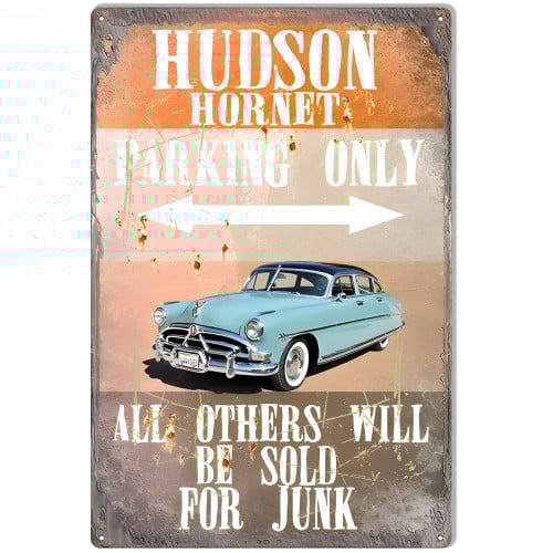 Hudson Hornet Parking Metal Sign - 12" x 18"