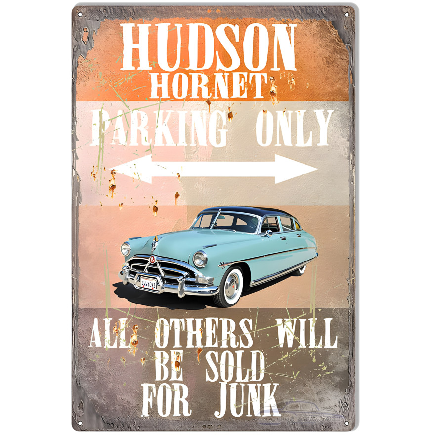Hudson Hornet Parking Metal Sign - 12" x 18" Hudson Hornet Parking Metal Sign - 12" x 18"