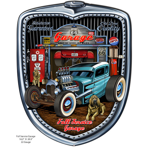 Historic 66 Hot Rod Garage Metal Sign - 15.5" x 19.5"