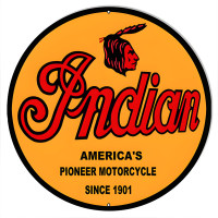 Indian Motorcycle 1901 Series Metal Sign - 24" Round