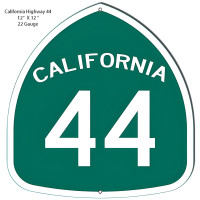 California 44 Highway Reproduction Garage Shop Metal Sign - 12" x 12"