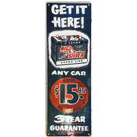 Nic L Silver Battery Metal Sign - 8" x 24"