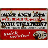 Quick Service Tonic Treatment Mobil Metal Sign - 16" x 24"