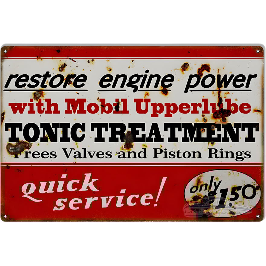 Quick Service Tonic Treatment Mobil Metal Sign - 16" x 24" Quick Service Tonic Treatment Mobil Metal Sign - 16" x 24"