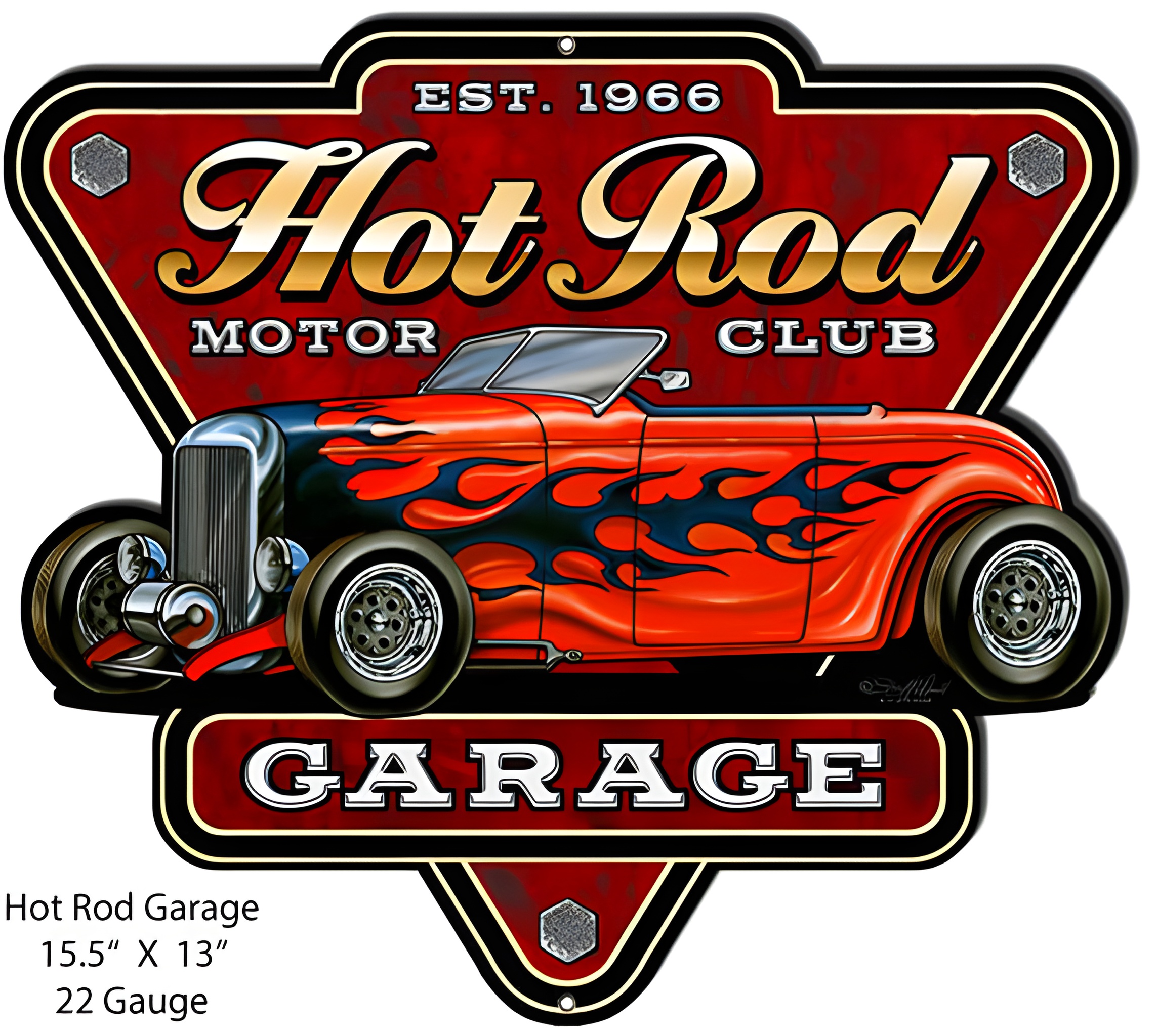 Hot Rod Motor Club Laser Cut Out Garage Art Metal Sign - 13
