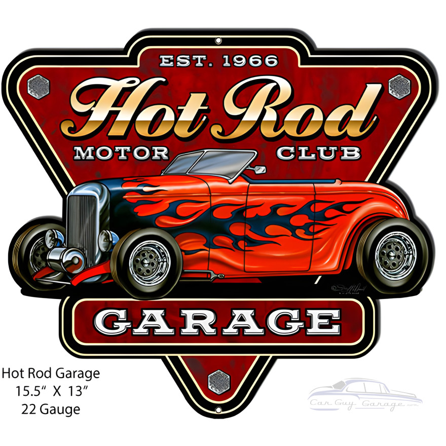 Hot Rod Motor Club Laser Cut Out Garage Art Metal Sign - 13" x 15.5" Hot Rod Motor Club Laser Cut Out Garage Art Metal Sign - 13" x 15.5"