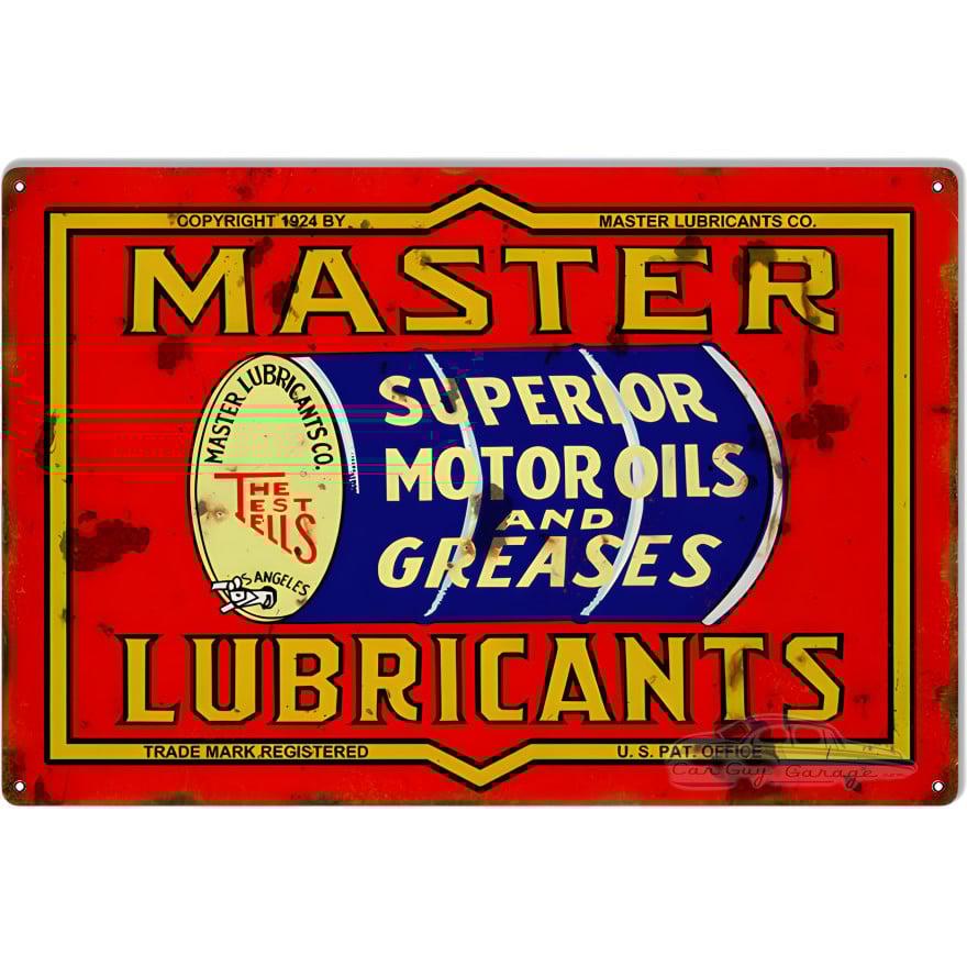 Master Lubricants Motor Oil Metal Sign - 12" x 18" Master Lubricants Motor Oil Metal Sign - 12" x 18"